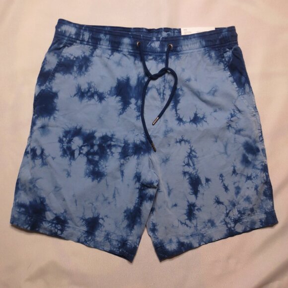 NWT AMERICAN EAGLE mens SHORTS tie-dye TREKKER blue FLEX SIZE S - Picture 1 of 10
